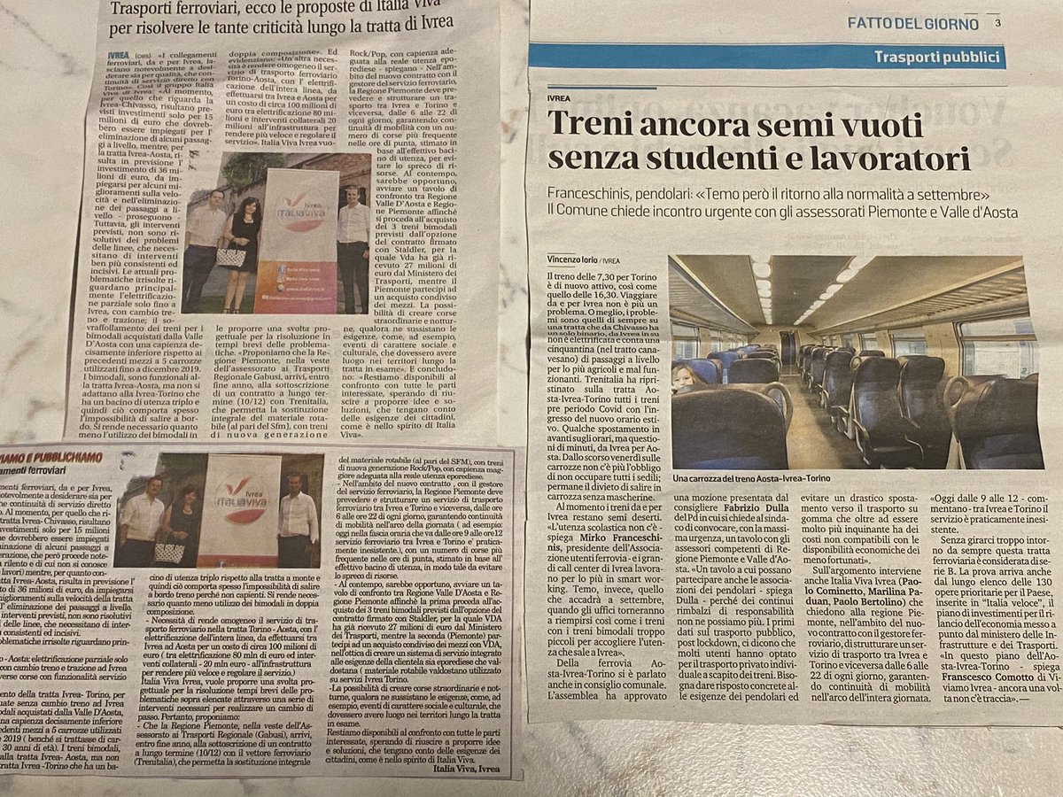 PCominetto's tweet photo. Problema linea ferroviaria Aosta-Torino,abbiamo ricevuto un “prestito” dall’Europa dove tra i vari “vincoli” ci sono gli investimenti su infrastrutture,noi siamo disponibili al confronto e dare una mano per fare qualunque cosa possa migliorare la tratta da qualunque parte arrivi https://t.co/AU3gYPmUZy