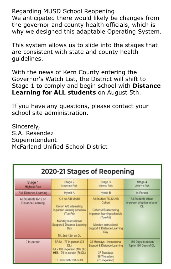 Please read this message from MUSD superintendent.