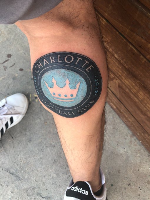 NickCarboniWCNC's tweet photo. Here is the final shot of the tattoo thanks to @MintCityColl 

Chico Sanchez is the fan, he's a Mint City Collective board member and leader of the local chapter of @VillasArmy supporter group. 

@wcnc https://t.co/4hO7TfFDIq