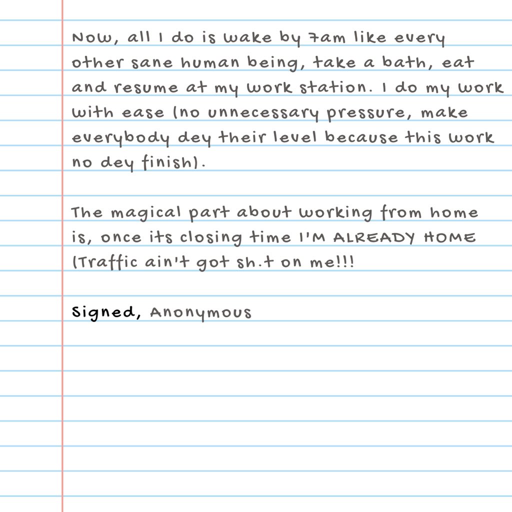 ASZNigeria's tweet photo. On today’s episode of “The Tales If A Remote Worker”...

Who else feels they’re living the America work life, working from home 😀😃 just like our ‘Anonymous’😉

Read full story to find out more
#TToaRW #Stories #Tales #Remotework #DearDiary #diary #worker #office #remote #series https://t.co/cN2m98EMl5