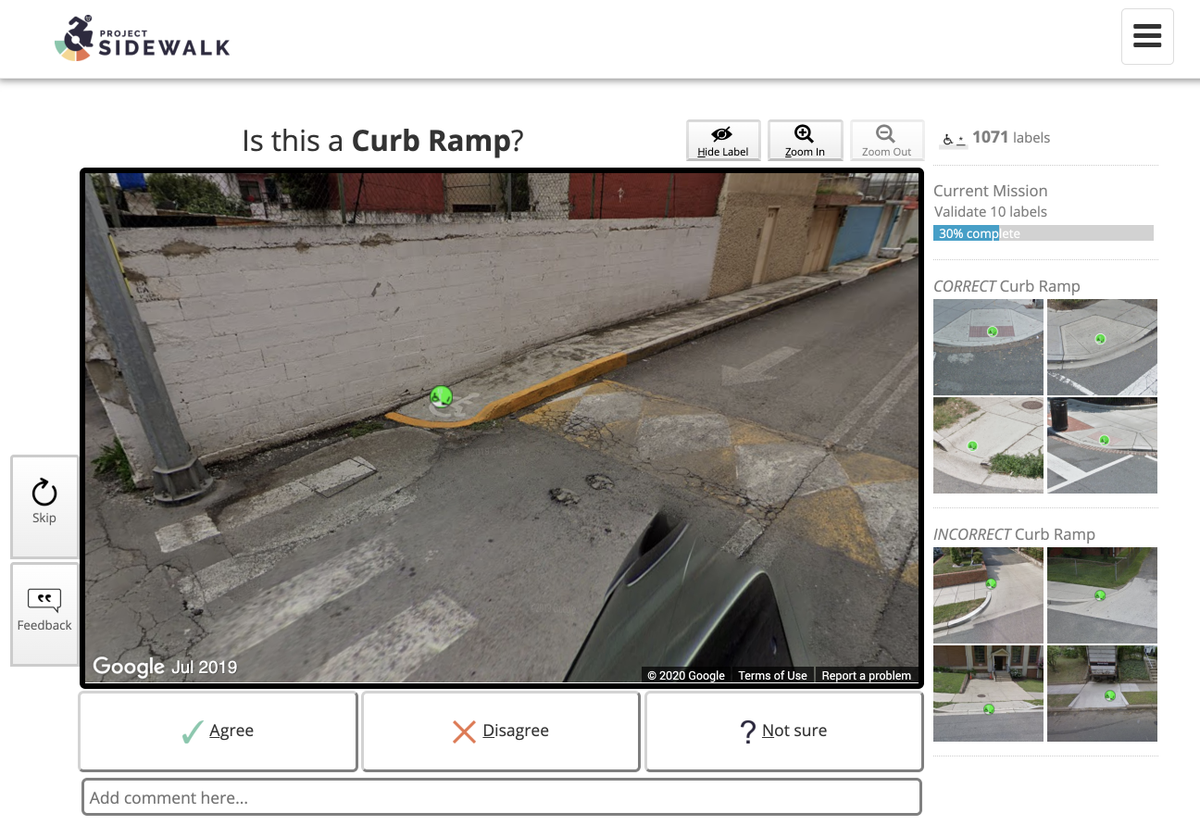 projsidewalk's tweet photo. Here's another curb ramp marked with a wheelchair accessibility logo in Mexico City but the ramp itself is too narrow, lacks flairs & tactile strips, & connects with a narrow sidewalk with a high curb, which is dangerous for wheelchair users. #rollability #urbanaccess https://t.co/60gkdZTt7Q