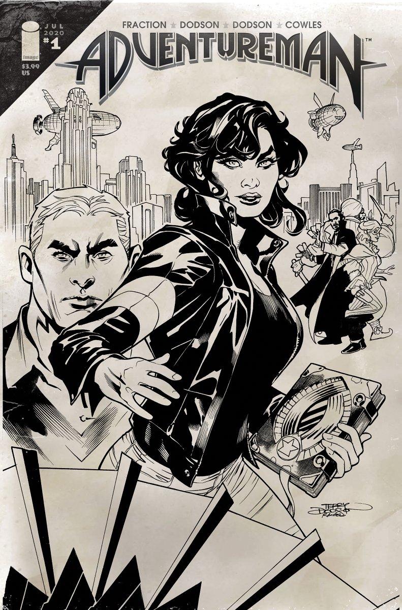 TerryDodsonArt's tweet photo. A decade in the making... sold out in a week!

ADVENTUREMAN #1 2nd Printing 

In stores TODAY

From @ImageComics, Matt Fraction, @ClaytonCowles, 
@oleatv, Rachel Dodson and me!

#adventureman #fractiondodson #2ndprinting #imagecomics https://t.co/Bn5tpInx89