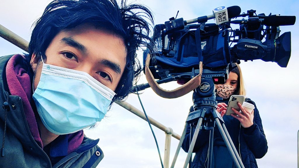 Trung2013's tweet photo. First day compulsory to wearing a face mask for #melburians @JaydeCotic preparing for her cross to #studio10 for #10newsfirstmelb
#journalist #reporterlife #reporter #livehit #news #channel10au #10newsfirstmelb #behindthescenes #tv #tvcamara #tvnewslife #tvnew #livecross #media https://t.co/YM5n7wsLUl