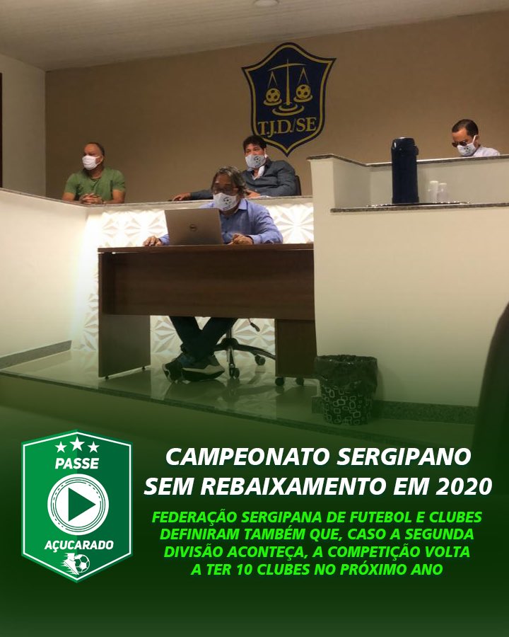 passe_acucarado's tweet photo. O Sergipão não terá rebaixamento em 2020. Com a decisão, as equipes do @lagarto_fclube e América de Pedrinhas não cairão, tendo participação garantida na competição da primeira divisão no próximo ano.

#PasseAçucarado #FederaçãoSergipana #FutebolSergipano https://t.co/sMAT0JfJX9