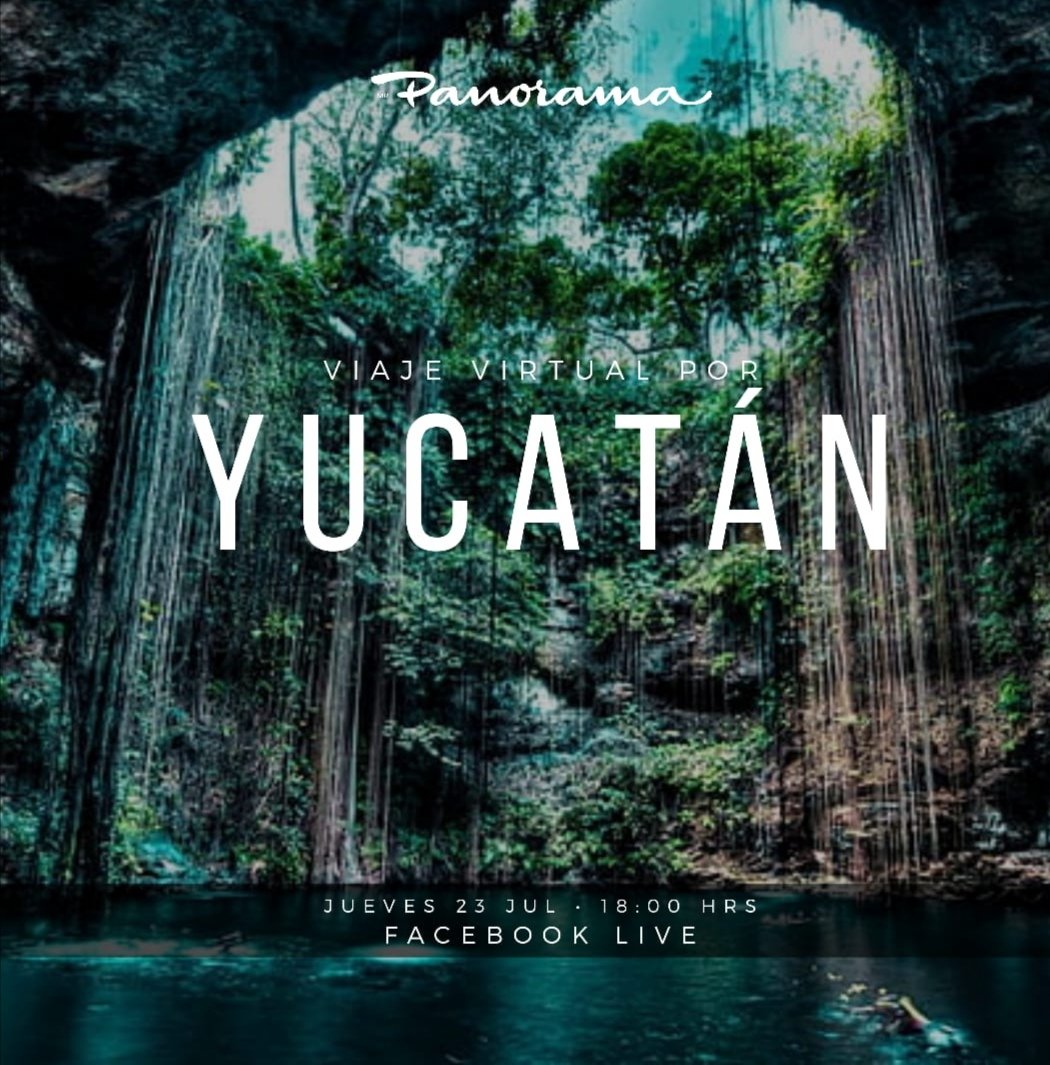 Nos unimos a la Campaña de promoción de Viajes Panorama. 
Los esperamos mañana a las 6pm en un viaje Sensorial por Yucatán. 
jueves 23 de julio 
Horario: 18:00 hrs
Duración: 1.5 horas
A través de Zoom
ID de reunión: 811 2835 5366
Contraseña: 670426
Los esperamos!