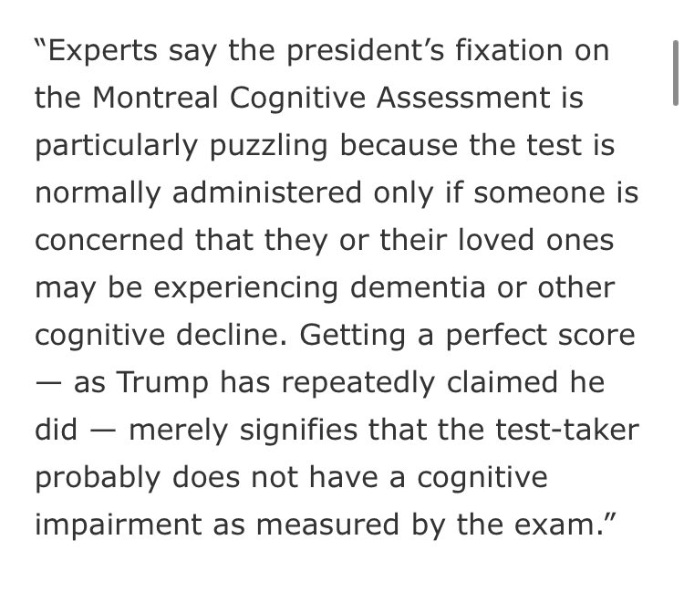 Corporate Media say Trump’s suffering a mental decline.Trump takes a test.Media result? Trump test is “particularly puzzling because the test is normally administered only if someone is concerned that they/loved ones may are experiencing dementia or other cognitive decline.”