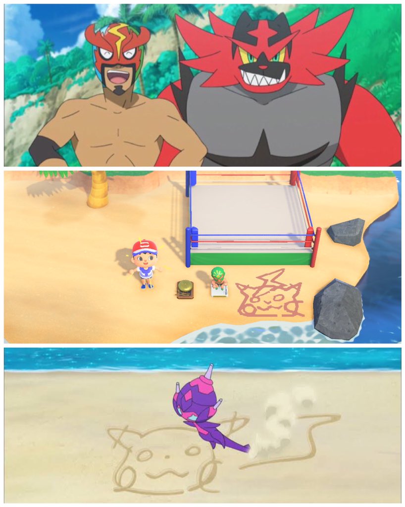 おくつようこ Op Twitter アニメポケモンサンムーンを再現した 私の島 ミュウ島 この島に住めて幸せ スキスキダイスキ どうぶつの森 あつ森 Animalcrossing Acnh おくつのミュウ島 アニポケ Anipoke 102話 アローラでアローラ タケシとカスミ