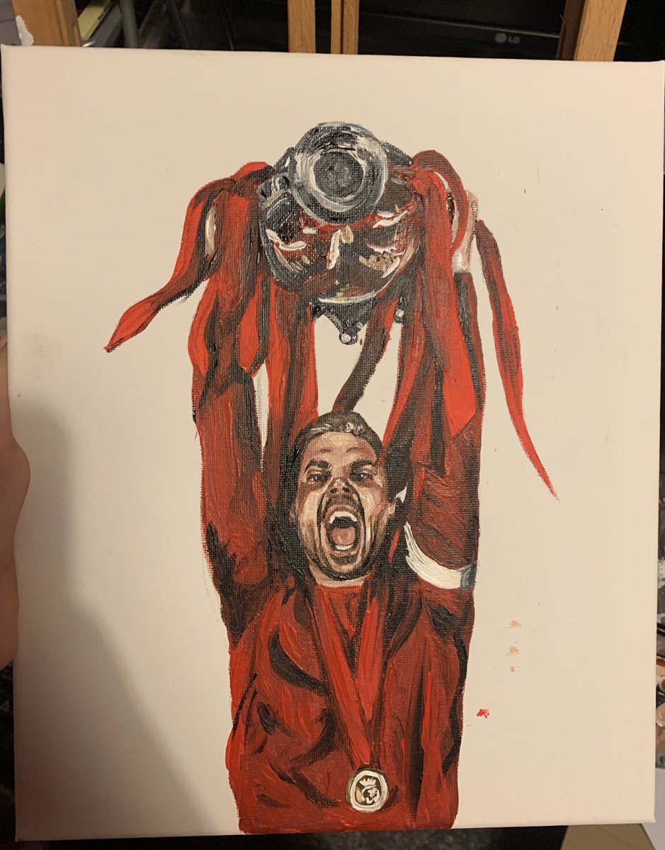 rudkin_abigail's tweet photo. Yes it’s the middle of the night, but I couldn’t help myself but to start painting hendo lifting the prem 😍🏆 https://t.co/tU30dEgIZZ