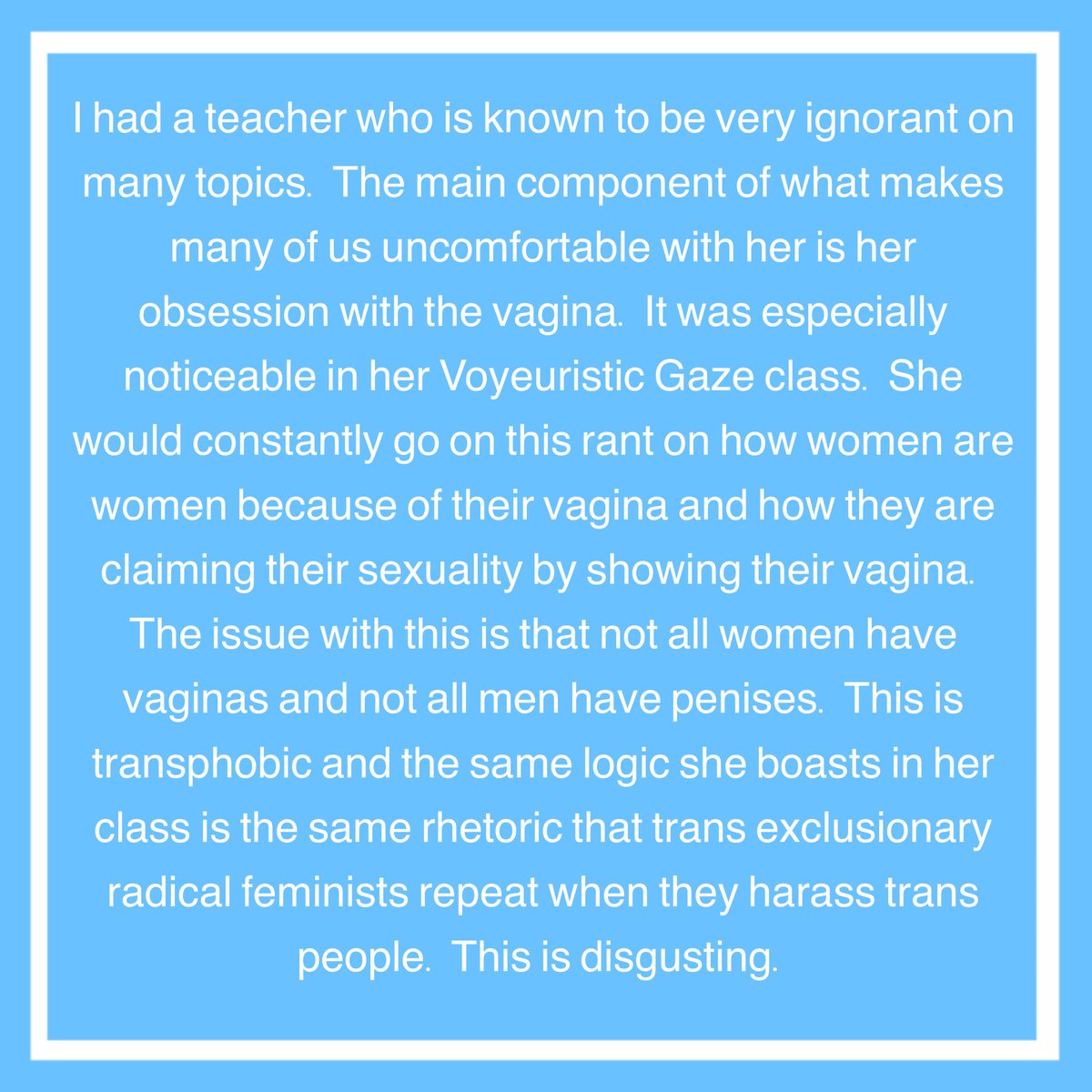 #LCAD

TW// Transphobia