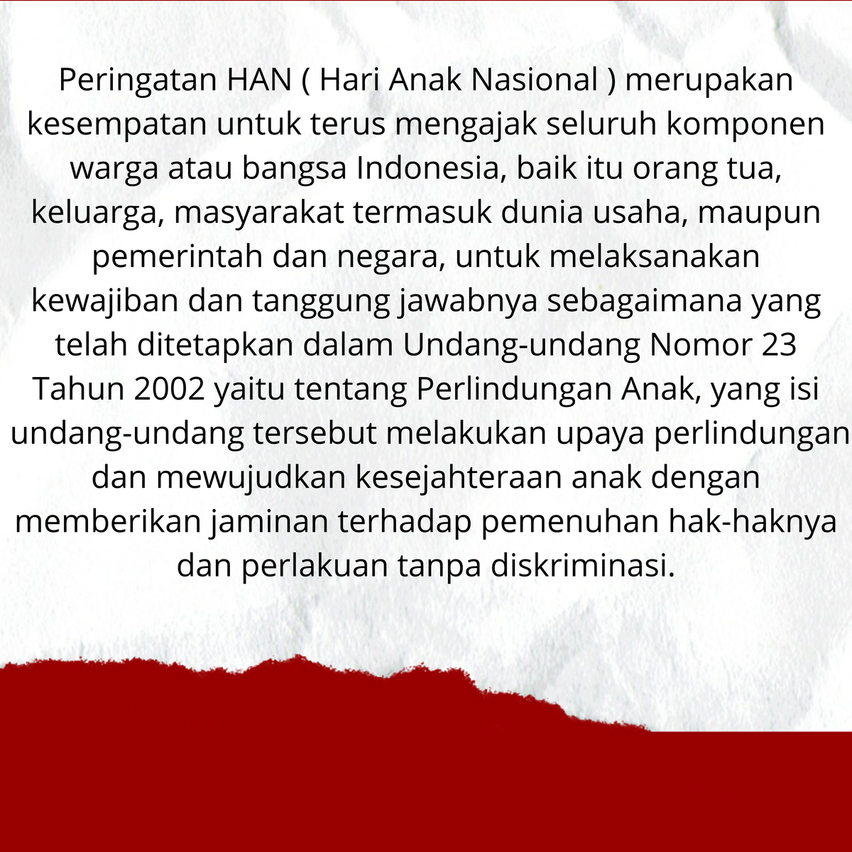 bemfhuniku's tweet photo. [Selamat Hari Anak Nasional👪🇮🇩]
Hari Anak Nasional diperingati se-Indonesia pada tanggal 23 Juli setiap tahun dalam rangka meningkatkan kesejahteraan anak secara keseluruhan.

#HariAnakNasional2020 
#HariAnakNasional https://t.co/FaKhVHBnRs