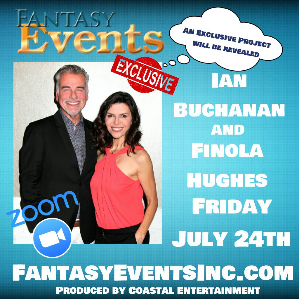 Less than 10 tickets left-#hangout with <a href="/KilttripUSA/">Ian Buchanan</a> and <a href="/finolahughes/">Finola Hughes</a> and hear all about this #exclusive new project! They are exclusively announcing it at our #zoom @GHFantasyEvents!!