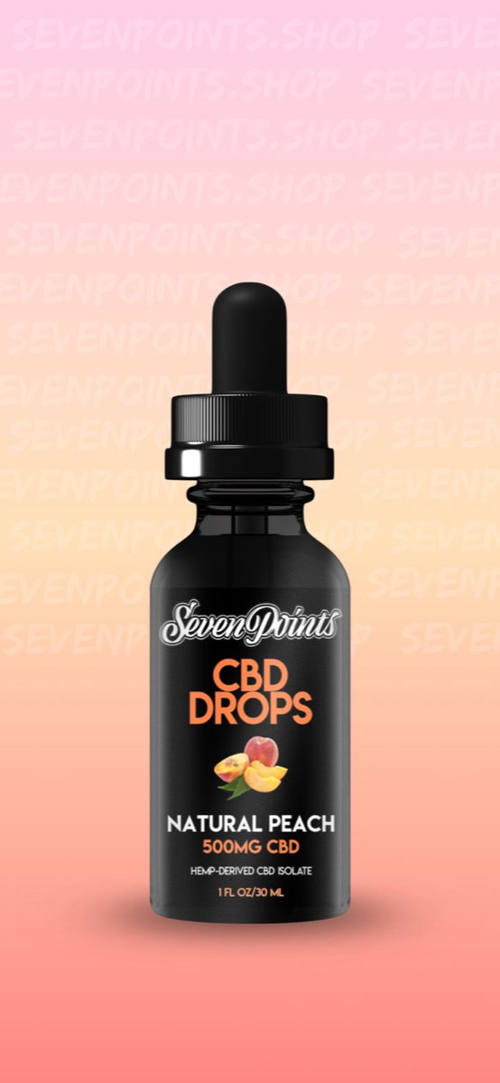 sevenpointsllc's tweet photo. We also offer Peach 🍑 CBD Drops as well as Unflavored. Visit us @ https://t.co/TheEUH8S7s to sign up &amp; receive 20% off your first purchase! #SevenPoints #CBD #CBDDrops #Hemp https://t.co/R3dc8yVgWk