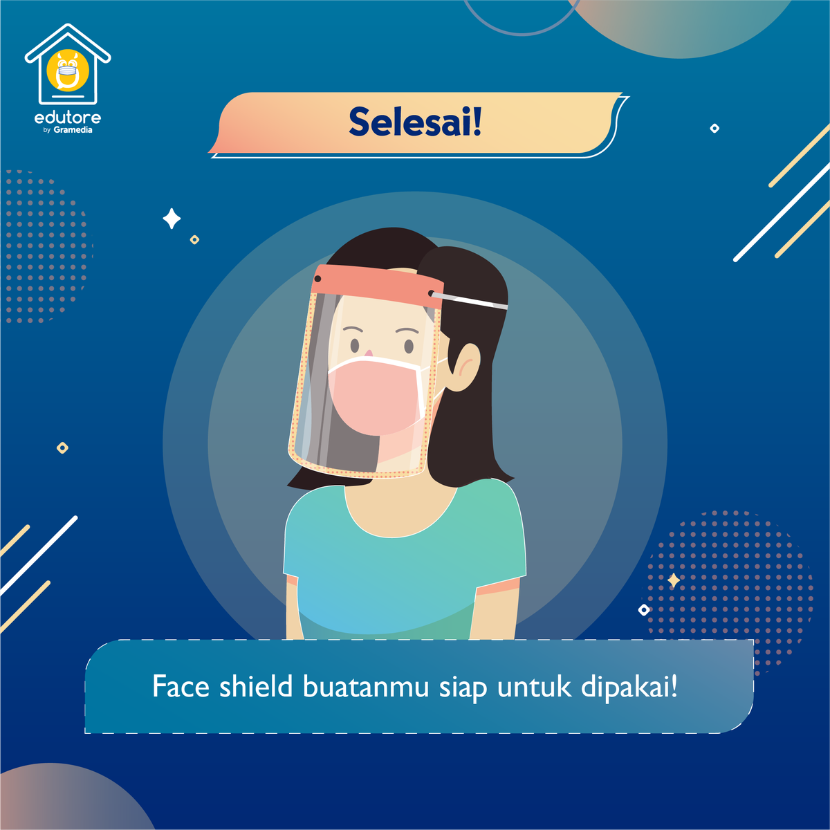 edutorecom's tweet photo. Gampang banget kannn! Faceshield buatanmu bisa dipakai untuk pelaksanaan UTBK nanti maupun untuk sehari-hari ketika beraktivitas di luar rumah!
Edufriends yang berhasil membuatnya, jangan lupa tag @edutorecom ya! 😊

#Edutore #SemuaBisaPintar 
#DIY #FaceShield https://t.co/6AnDvzAY8D