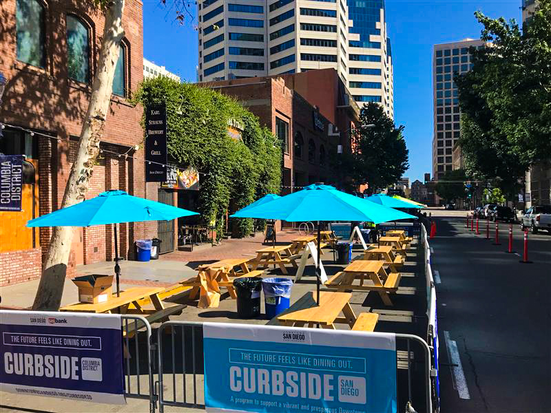 SDPartnership's tweet photo. It's here! Our latest Curbside San Diego project is in collaboration with @KarlStraussBeer and @USBank. Head down to the Columbia District this weekend and experience #outdoordining at it's finest. https://t.co/D2Aw8toOuI https://t.co/0a3y5U1y1C