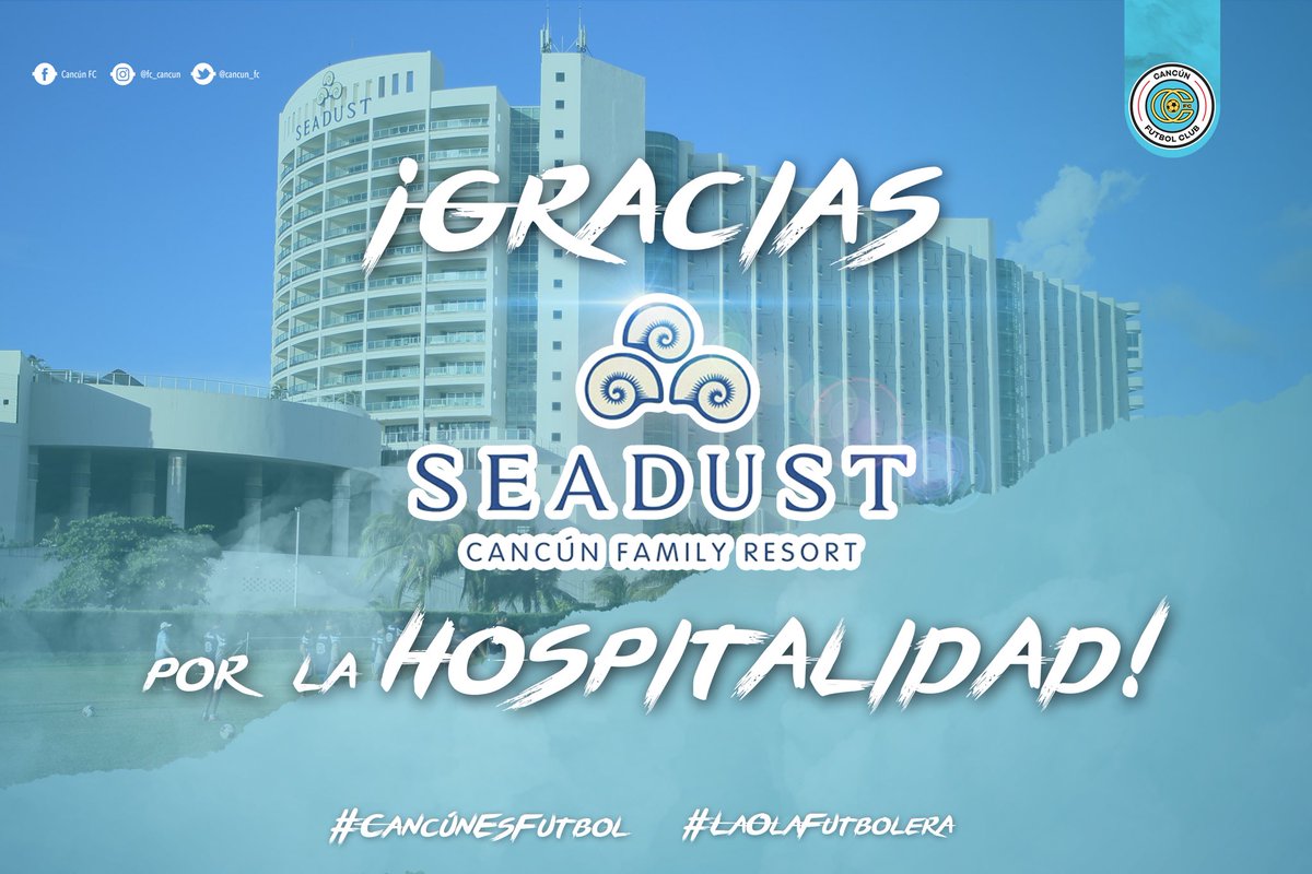 cancun_fc's tweet photo. Agradecemos la hospitalidad de todos los que formar parte de @SeadustCancun para poder llevar de la mejor manera nuestra #Pretemporada. 🤜🏻🤛🏻🌊

#CancúnEsFutbol #LaOlaFutbolera https://t.co/62580t27C2