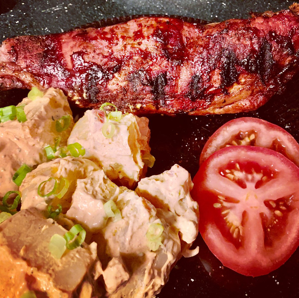 Cajun dry rubbed pork ribs with my smokey sweet barbecue sauce and Southwest potato salad! #pork #Dinner #Keto #Insta #Blogger #FoodPics #LowCarb #FoodPorn #Foodie #PhotoOfTheDay #Delish