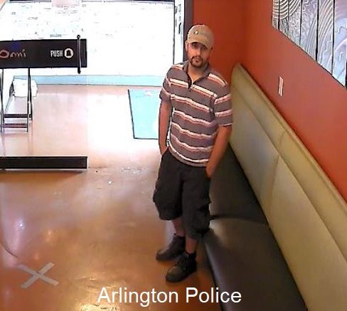 ArlingtonPD's tweet photo. Wondering if you might recognize this phone theft suspect? We are going back to June in this #WhosThatWednesday as Det. DelBiaggio has connected him to some other theft cases in north Arlington. 

Info? contact Det. DelBiaggio at 817-459-6486 
or TC Crime Stoppers at 817-469-8477 https://t.co/DeZOgzrHag