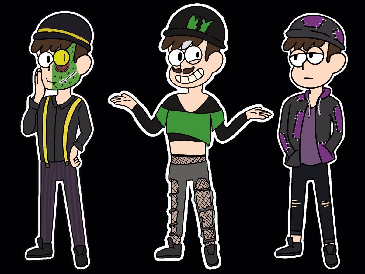 MilligamerBread's tweet image. ✨Sanders Sides in Gravity Falls✨

They originated from the copy machine! I thought i‘d give them all one clothing that is the same (the hat, but i couldn’t resist mild variations)!
Oh Janus? He made a deal with Bill but at the cost of his left side of the face

@ThomasSanders