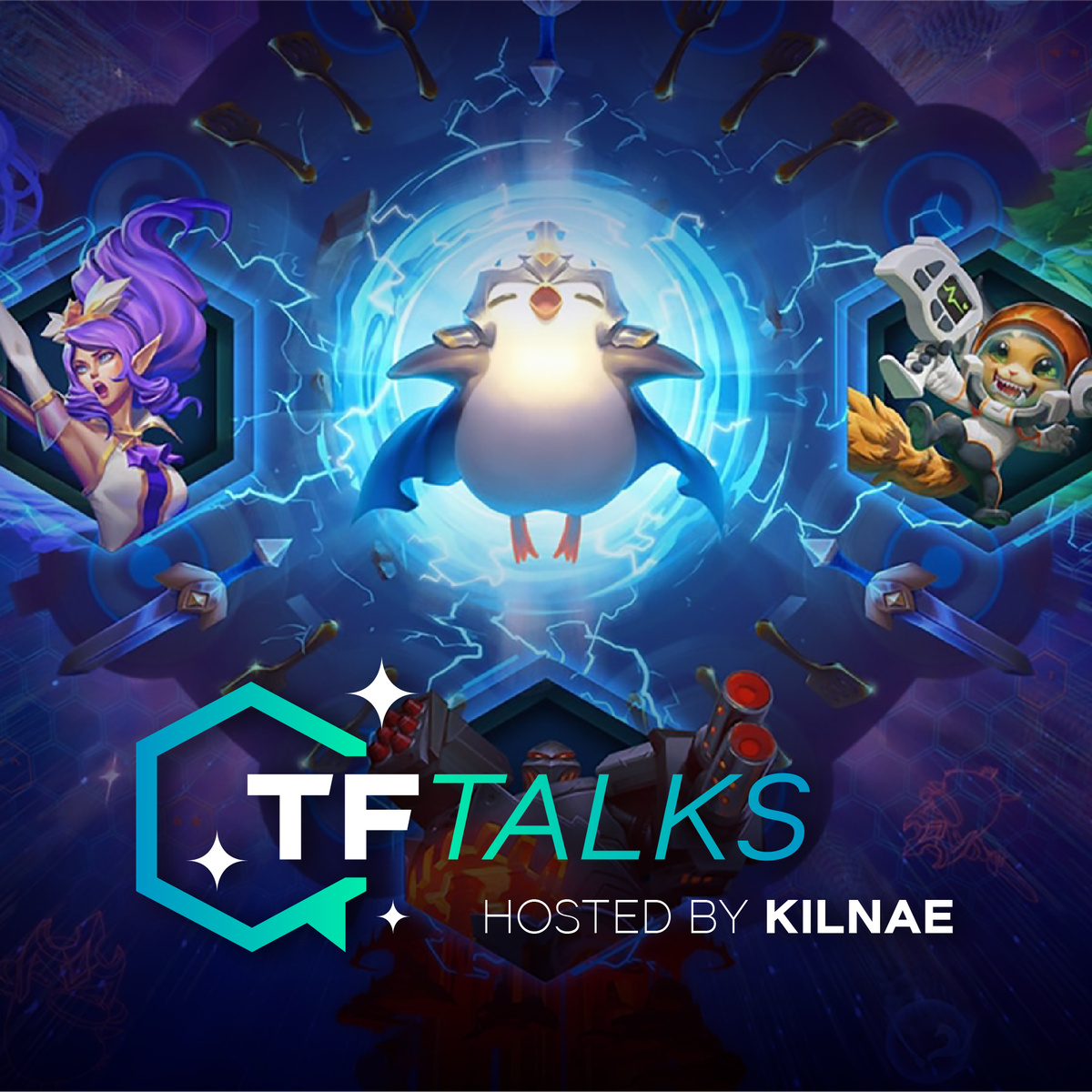 Kilnae's tweet image. "Este tema dava grande podcast", uma mentira repetida muitas vezes, torna-se uma verdade.

Sexta-feira às 22h30, TFTalks - Featherknight Cup edition.

Vamos falar das mudanças de meta do ultimo patch para o patch da fase final, bem como dar previsões de top 8 no torneio.

1/2