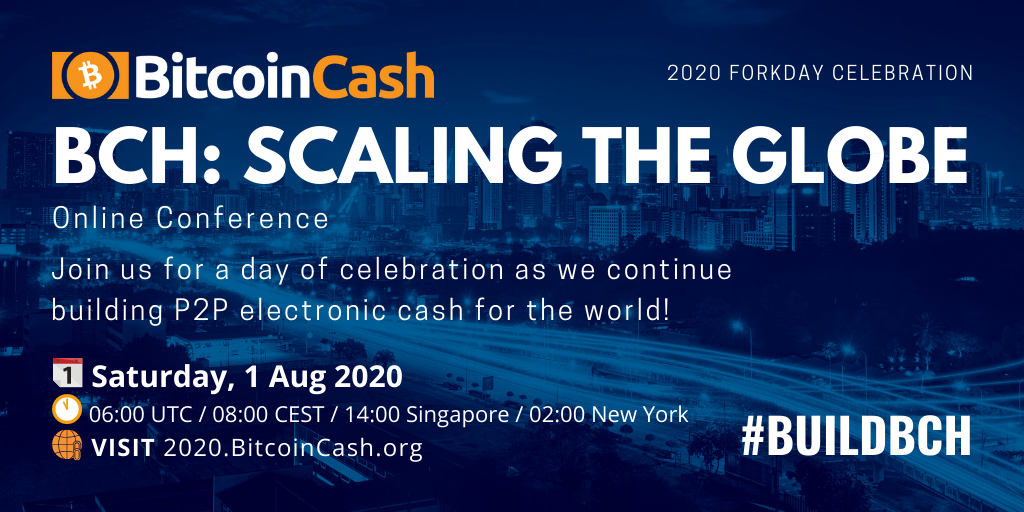 Bitcoin_ABC's tweet photo. Join 50+ speakers confirmed for the #BitcoinCash online conference Sat 1 Aug, incl

@deadalnix 
@jeffreytucker 
@rogerkver 
@paullinator 
@yhaiyang 

14 hours of #BCH talks and panels

07:00 UTC / 09:00 CEST /15:00 GMT+8 / 03:00 New York

https://t.co/LD3h5V9SV3

#BuildBCH https://t.co/v0u7ntYEb5