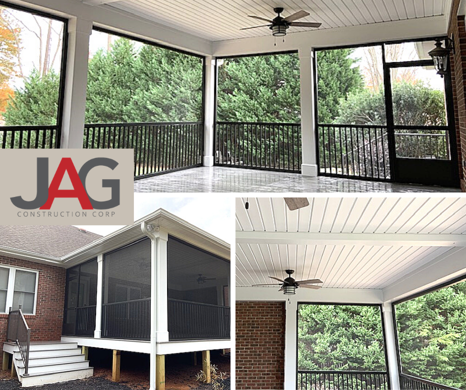 JAGConstCorp's tweet photo. Another screen porch finished in #DenverNC. Wolf PVC decking and deck landing with aluminum rails to compliment the rail-screen system inside. See more of this #outdoorliving project here: https://t.co/SZwW2LiKTy. For an estimate on your ideas, call JAG at 704-929-6068. #CLT #LKN https://t.co/ATkHkxHKSA