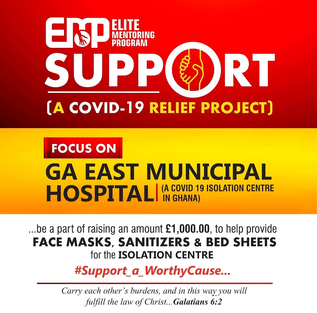 mentoring_elite's tweet photo. Glory be to God, we are asking for your support for our COVID-19 Fund for Isolation centres in Ga East, Accra, Ghana. 
The fund has so far raised £ 150.00, please continue to be a blessing and we thank all who have generously given.
We continue to count on your support, https://t.co/sWmvq44vTx