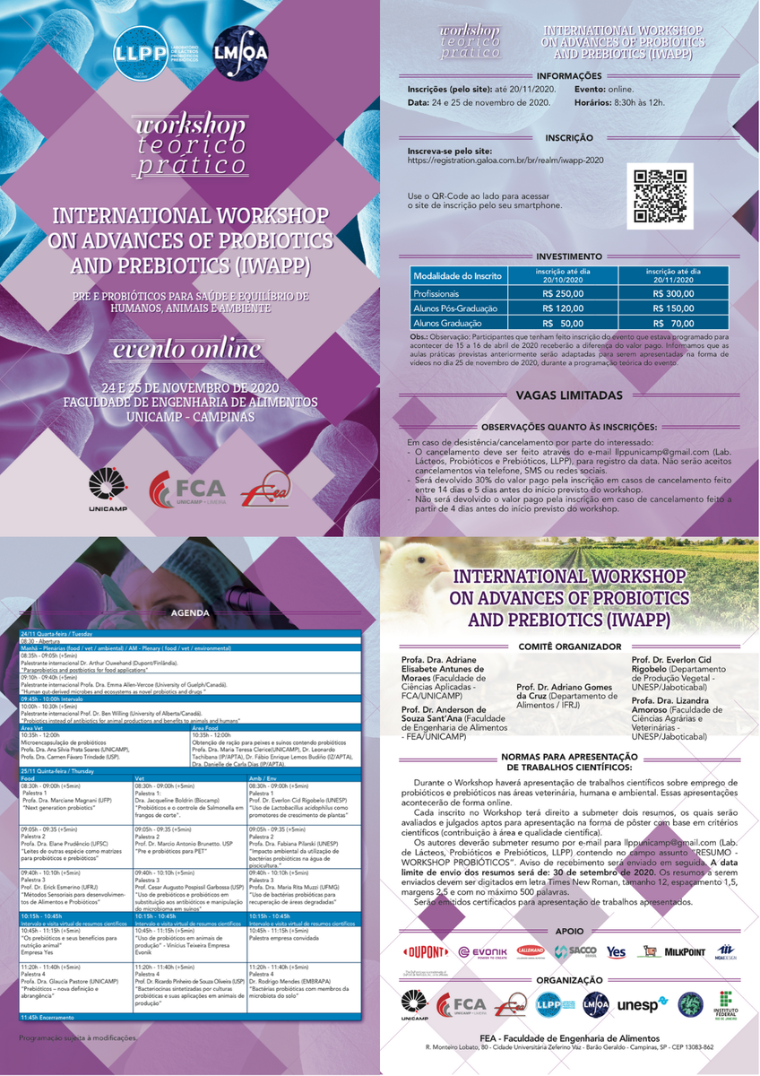 foodunicamp's tweet photo. Inscrições no #IWAPP (INTERNACIONAL WORKSHOP ON AVANCES OF PROBIOTICS AND PREBIOTICS) abertas! A programação foi atualizada e está melhor ainda! #feaunicamp #feasustentavel #foodfea #lmqa #llppunicamp #unesp #ifrj #foodunicamp #probiotics #probioticos #prebiotics #prebioticos https://t.co/qF8LBr9lAS