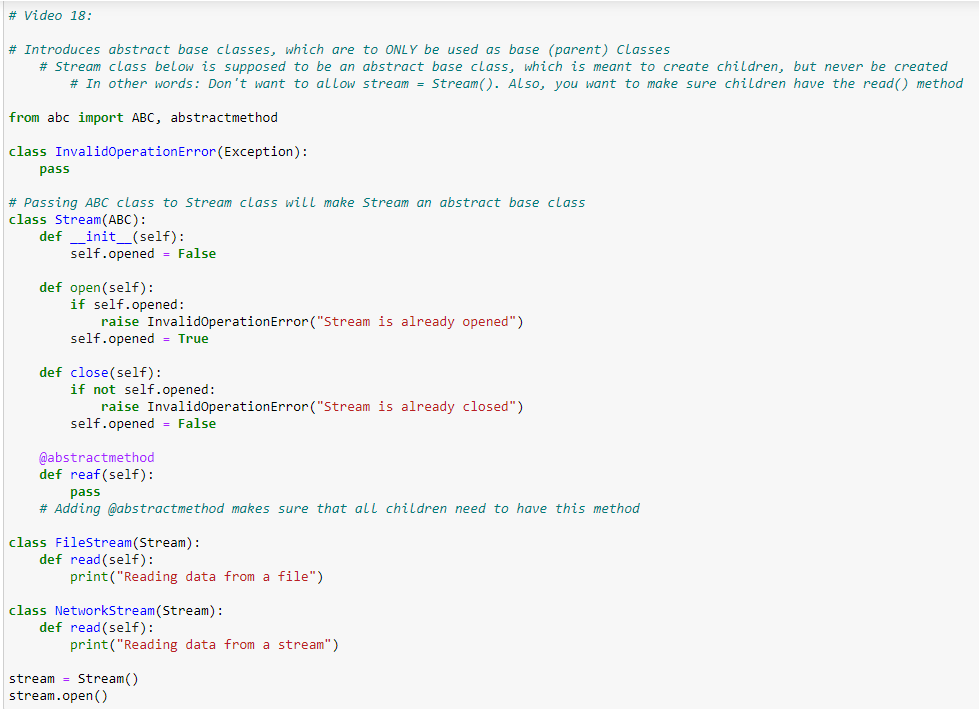 andre3wB's tweet photo. #100DaysOfCode R2D62: Python inheritance, specifically abstract base methods, multiple inheritance, and multi-level inheritance.

I like the idea behind abstract base methods to mitigate too much overlapping complexity in Classes. Took some notes in Jupyter Notebook below: https://t.co/T52n1G4ntX
