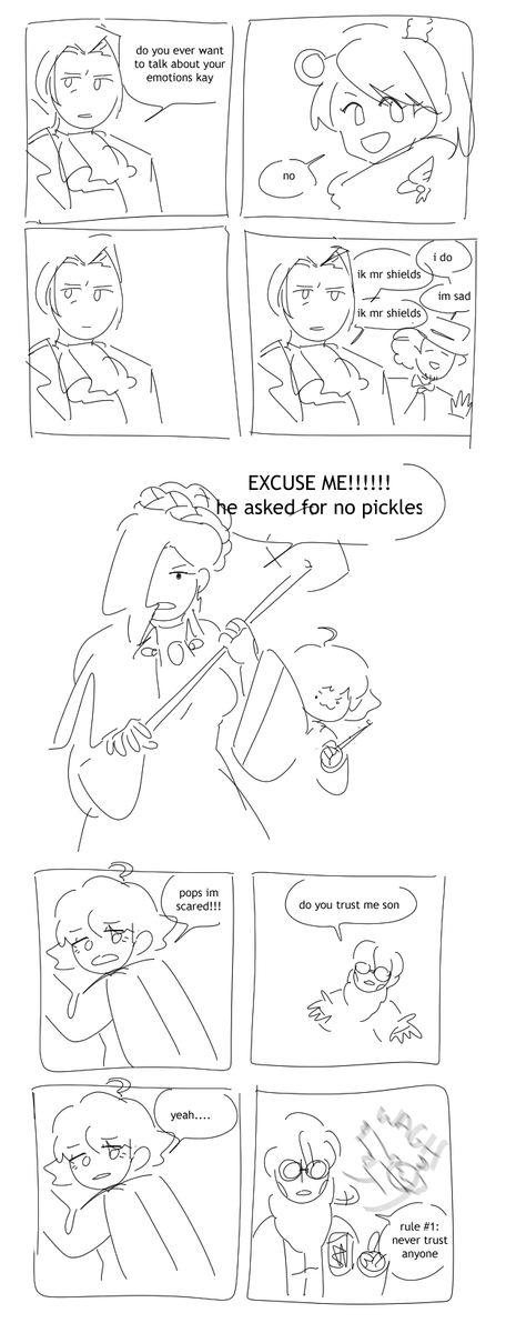just finished AAI2 with a friend. im gonna be thinking about the game for years but here's some dumb art i drew while we were playing it that people seemed to enjoy 