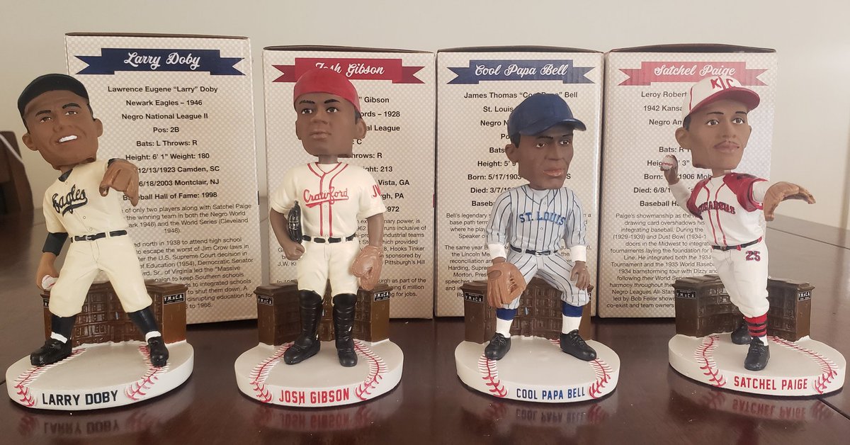 The latest additions to the bobblehead collection...
#baseball #negroleague @nlbmprez #satchelpaige #joshgibson #coolpapabell #larrydoby #legends