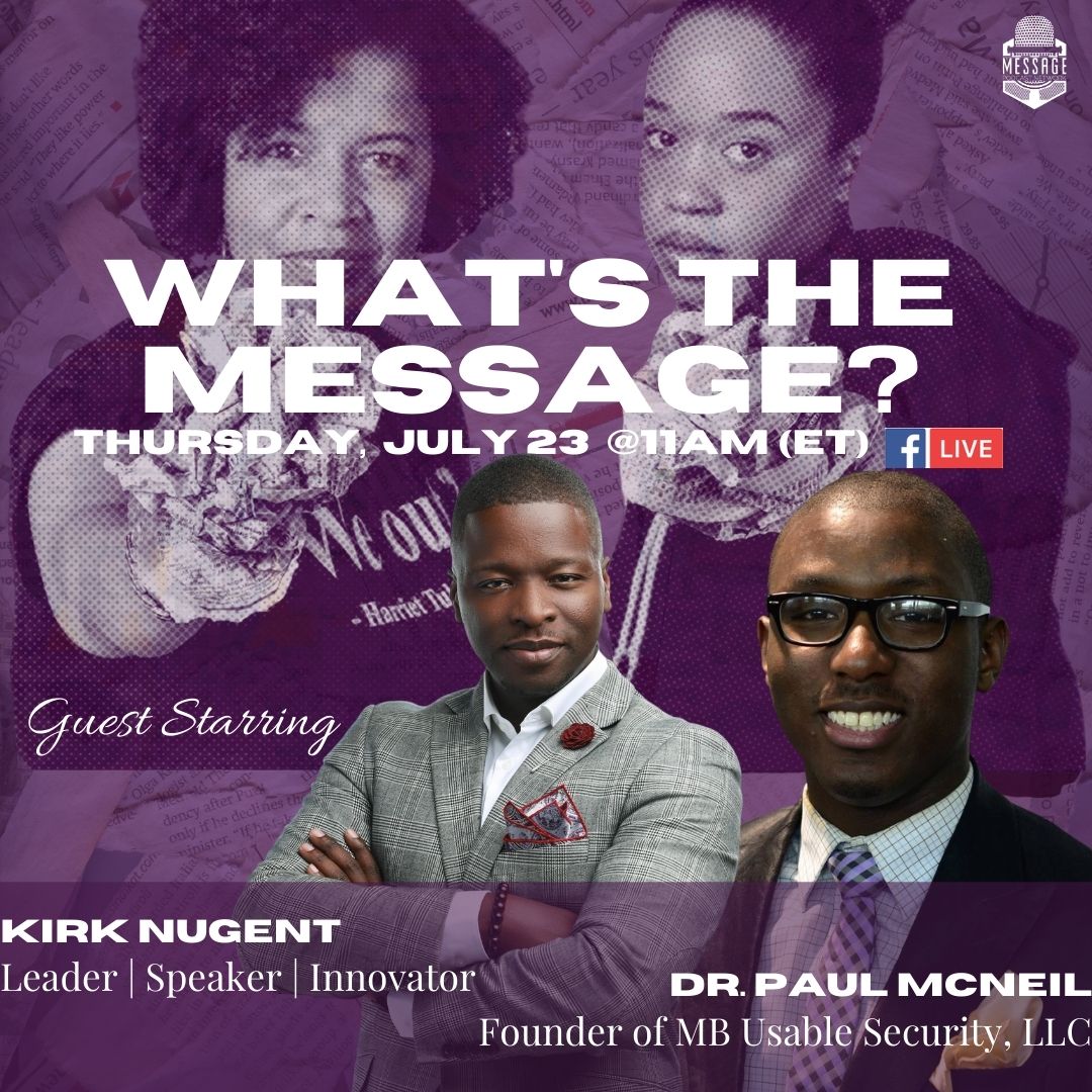 kirkrnugent's tweet photo. Looking forward to this Conversation - the Digital Divide and Digital Shift, honored to share the microphone with Dr. McNeil. Join us at 10am CST | 11am EST on the Message FB Page.

#Message #DigitalDivide #JesusGeeks #DigitalAccess #HomeEverything #WhatDoWeDo #JoinUs @camaal365 https://t.co/KYt5A4hB5e