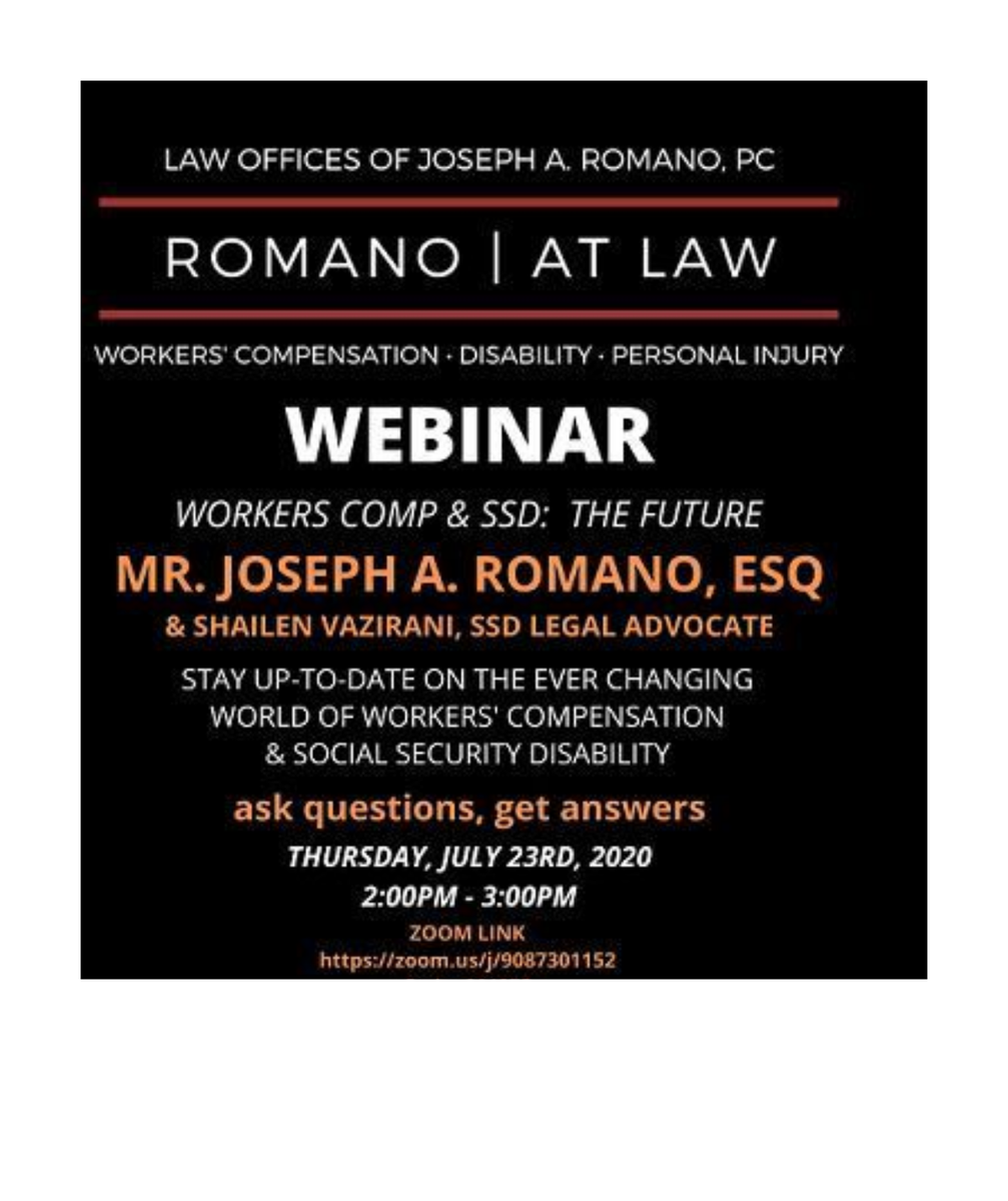 nyccga's tweet photo. WEBINAR on THURSDAY JULY 23 - Joseph A. Romano, Esq - https://t.co/zteSc7amwj