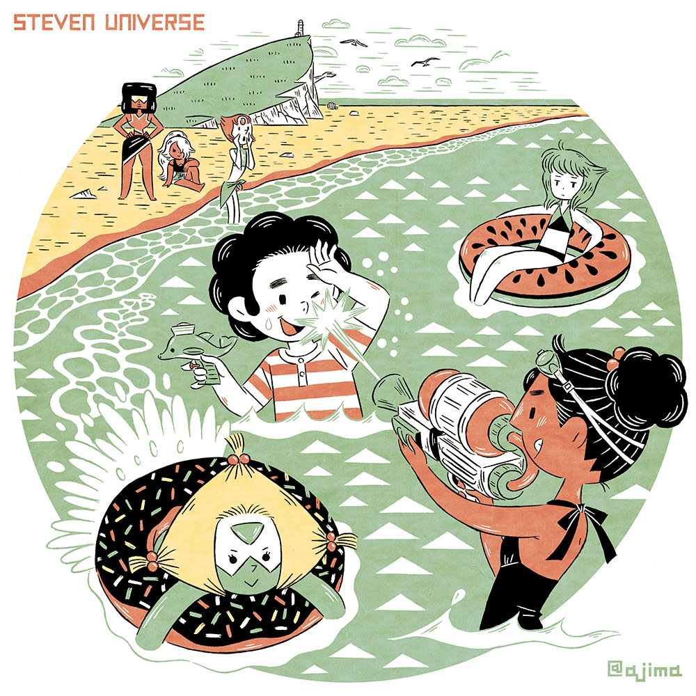 海の日 たじま なおとのイラスト