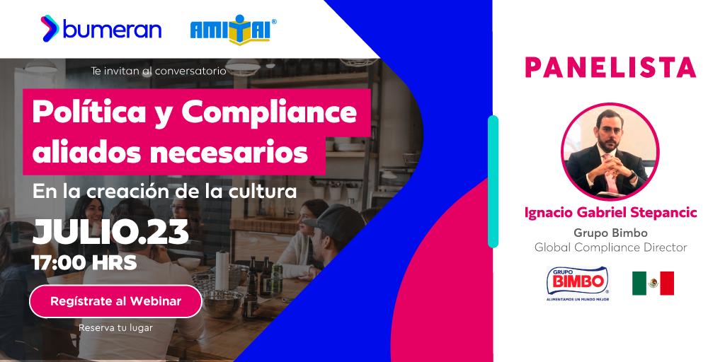 El día de mañana, Ignacio Gabriel Stepancic, Global Compliance Director en <a href="/grupobimbo/">GrupoBimbo</a> nos dará una plática sobre cómo la política y compliance son aliados necesarios en la gestión de #RRHH.  ¡No te lo pierdas! 
Inscríbete aquí: bit.ly/3g5hAyF