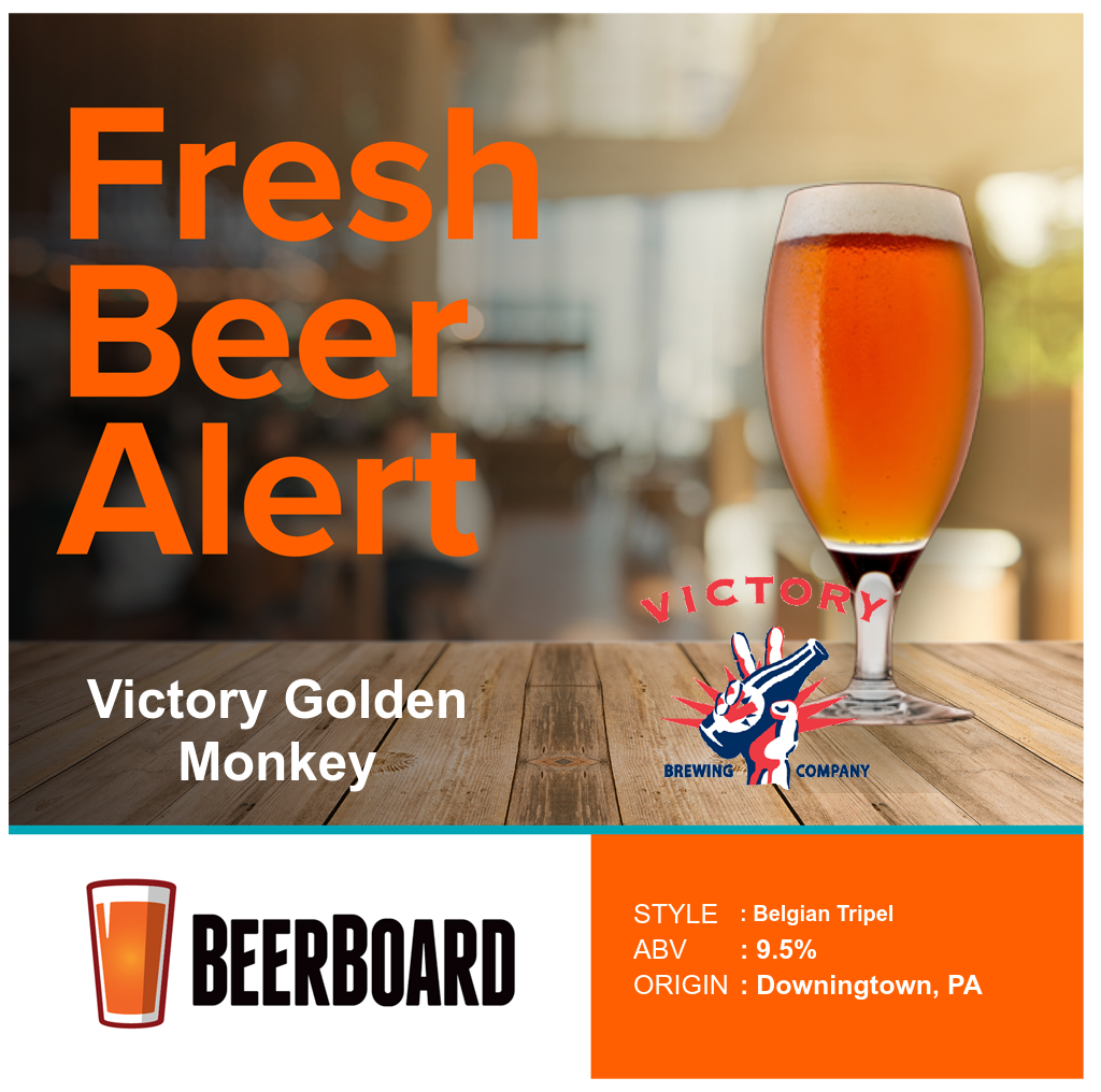 HogsheadTavern's tweet photo. Fresh Beer Alert - Victory Golden Monkey  @VictoryBeer  @BeerBoardTV https://t.co/P8JIwAqTGK