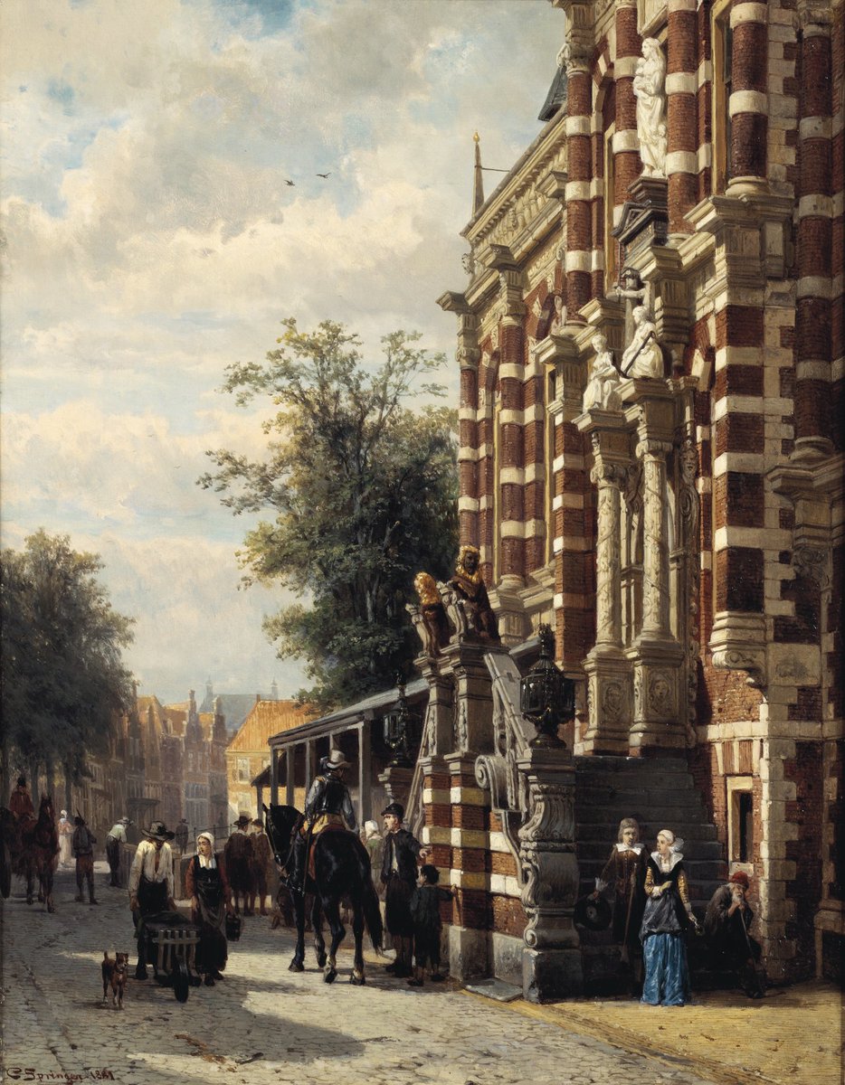 ChristiesInc's tweet photo. #WhatIsAClassic, Head of Sale Alastair Plumb explains: 'Also a collection can be a classic and we are offering a superb collection of Dutch paintings, led by #CornelisSpringer's The Town Hall of Bolsward' #BritishAndEuropeanArt #ClassicWeeklondon https://t.co/hIO8WGqWL1 https://t.co/IguztH2EOk