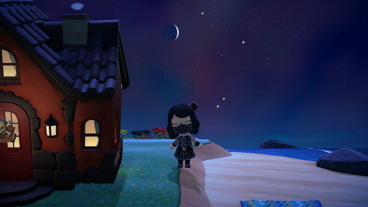 CatFreya1's tweet photo. Love the night sky on here <3 #AnimalCrossing #ACNH https://t.co/Cv3Fb5oJYY