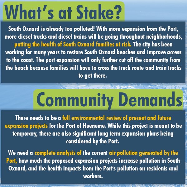 CAUSE805's tweet photo. EDIT: Take action for #cleanair4Oxnard ✊🏾 email OXNARD PLANNING DEPARTMENT and tell them they need to do a full study of ALL of the environmental and health impacts the Port expansion project would have on South Oxnard by this Friday 7/25
#envionmentaljustice #cleanair https://t.co/lYBMEh2hMw