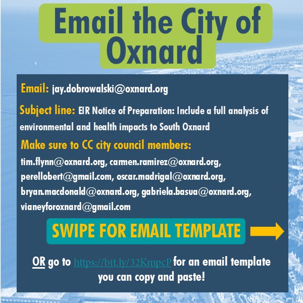 CAUSE805's tweet photo. EDIT: Take action for #cleanair4Oxnard ✊🏾 email OXNARD PLANNING DEPARTMENT and tell them they need to do a full study of ALL of the environmental and health impacts the Port expansion project would have on South Oxnard by this Friday 7/25
#envionmentaljustice #cleanair https://t.co/lYBMEh2hMw