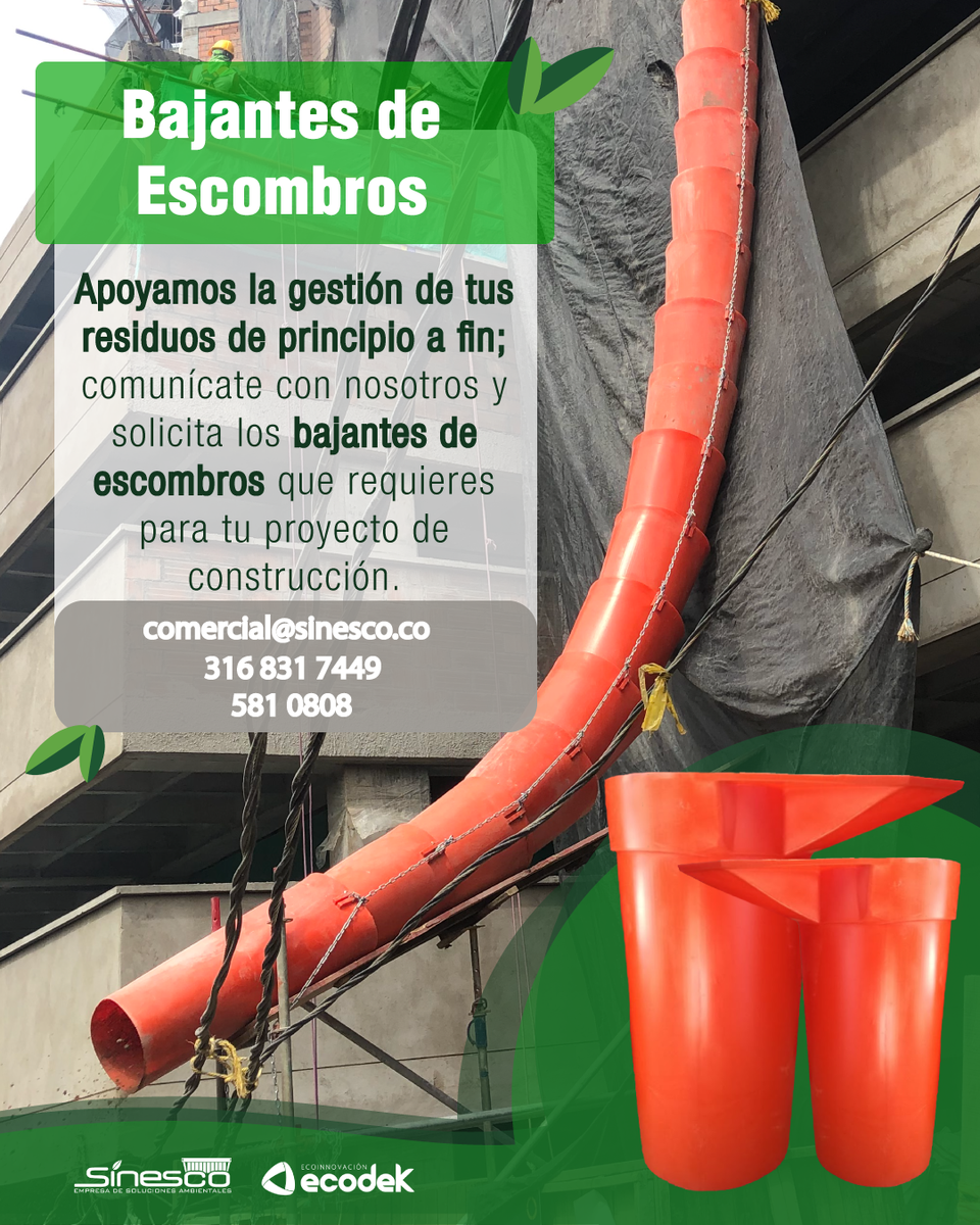 Sinesco_SAS's tweet photo. ¡Que lo único que baje sean tus escombros y no tu productividad! Tenemos los #bajantes ideales para tu proyecto, llámanos y solicita tu cotización, o ingresa a nuestro sitio web para mayor información.
#CambiemosElMundo #RCD #Escombros #BajantesDeEscombros #Construccion https://t.co/EcTL3Gkfng