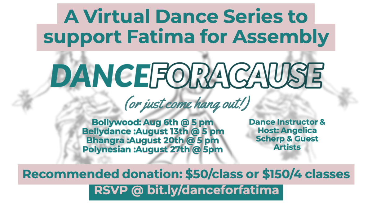 fatimaizubair's tweet photo. Demanding systemic justice can be joyful. Have you always wanted to learn how to dance #bollywood #bellydance #bhangra &amp; #polynesian? RSVP now at https://t.co/Tu090mcBs9! This is a Zoom event so anyone across the US can join! https://t.co/akbmL7r4A1