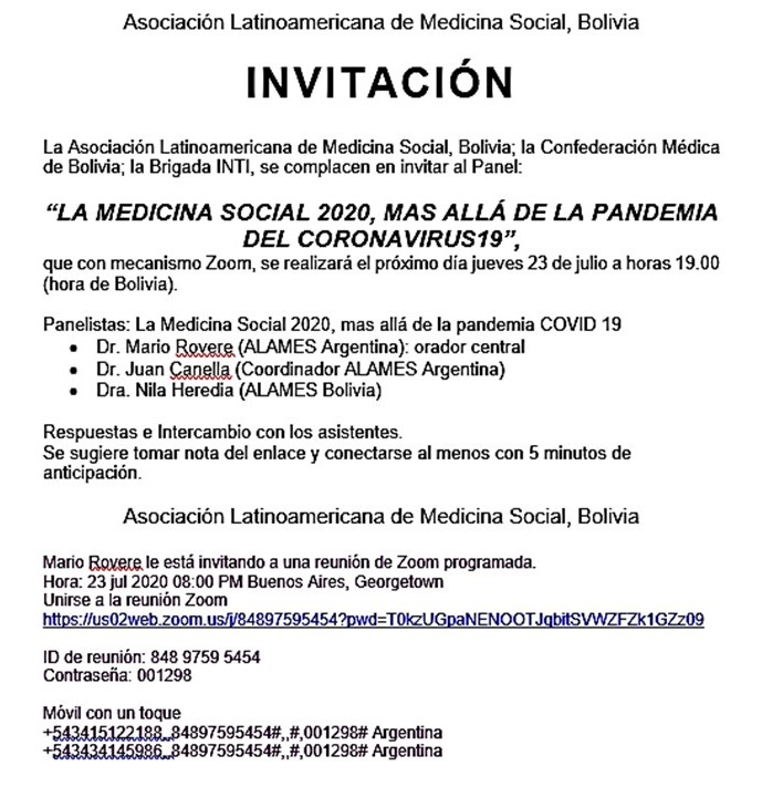 AlamesB's tweet photo. Mario Rovere le está invitando a una reunión de Zoom programada.
Hora: 23 jul 2020 08:00 PM Buenos Aires, Georgetown
Unirse a la reunión Zoom
https://t.co/8b54uvOx7b

ID de reunión: 848 9759 5454
Contraseña: 001298 https://t.co/0m442jhm9G