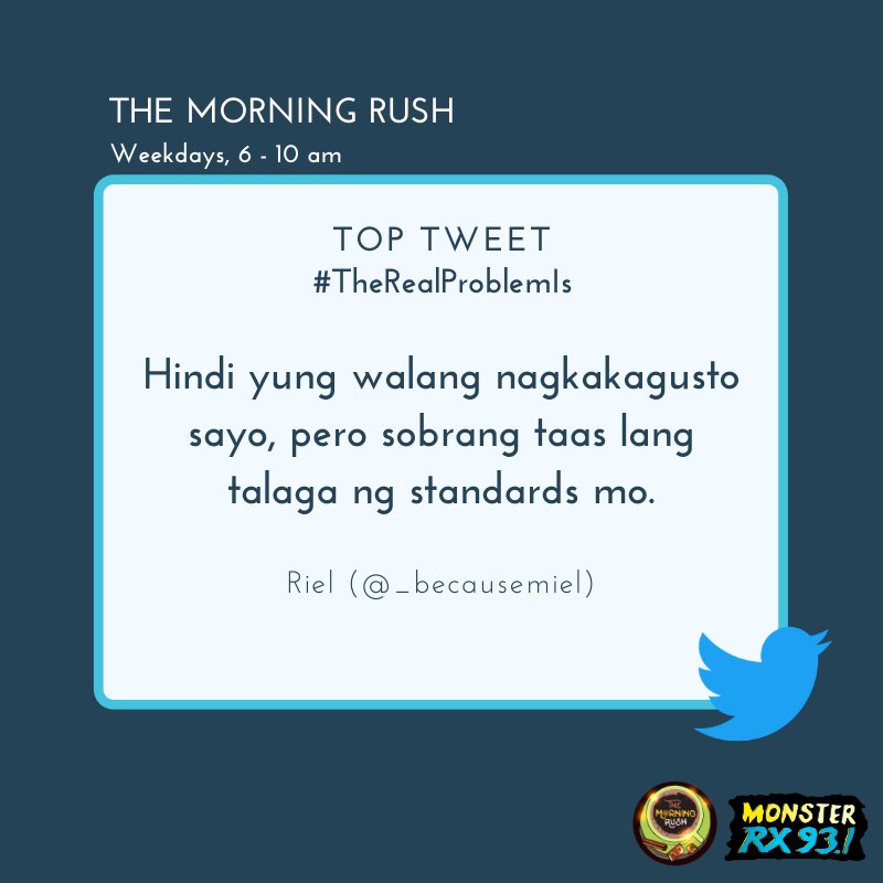 RX931's tweet photo. #TheRealProblemIs from @_becausemiel
#TheMorningRush #Quaran10 https://t.co/JCFCVFaR5A