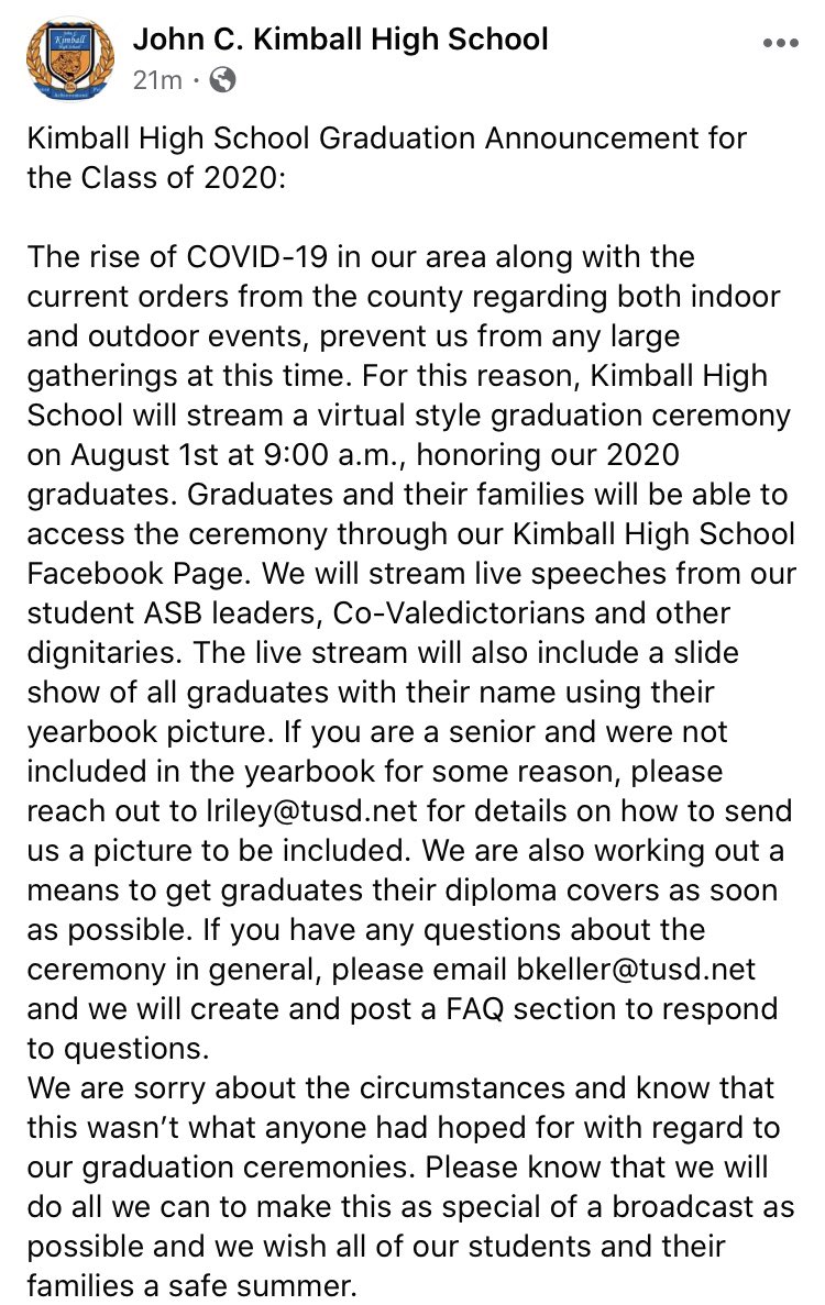 KHSActivities's tweet photo. ‼️2020 Graduates &amp; Families: https://t.co/piUKuTbPat