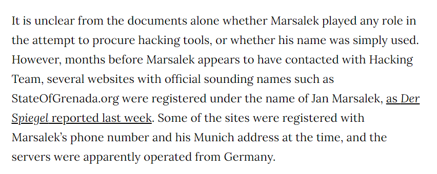He even set up fake domains for the State of Grenada to help with his con, but didn't try too hard as he used his address & servers in Munich Germany, not Grenada.