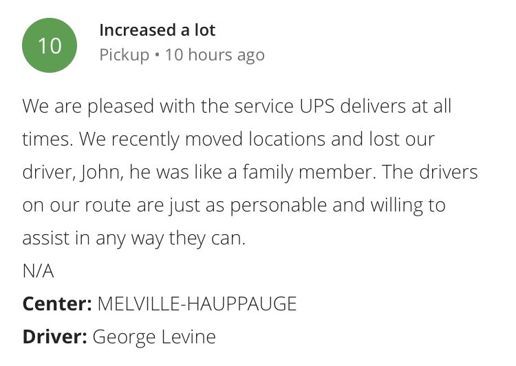 Shout out to George Levine for PERFECT 10 service in Hauppauge. <a href="/NorthAtlUPSers/">NorthAtlantic UPSers</a> #ThanksForDelivering #UPSersAreThere