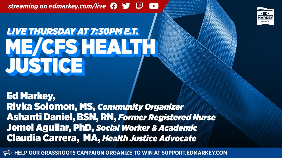 ME/CFS is a chronic illness affecting 2.5 million Americans. There is no treatment and survivors of COVID-19 are showing symptoms of this debilitating disease. Join us live tomorrow and hear about our fight to secure $15 million in annual research funding for ME/CFS.