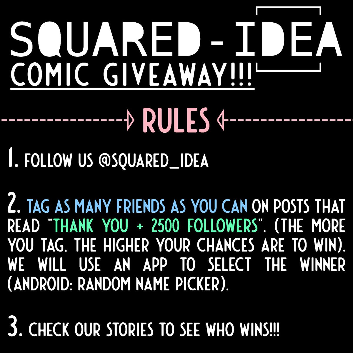 squared_idea's tweet photo. WANT SOME FREE COMICS?
SQUARED-IDEA has reached 2500 followers on instagram and were doing a comic book giveaway!! Head on over to our page to find out more!
#squaredidea #mtl #indieartists #indieartist #indieart #mtlevents #giveaway #freestuff #events #freecomics #contest https://t.co/MWRt2jkieL