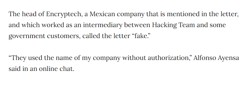 Encryptech, a Mexican company that was allegedly involved in the deal claims they know nothing & that Marsalek faked it all.