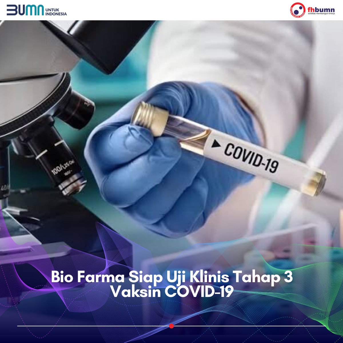 Indonesia melalui <a href="/biofarmaID/">Bio Farma</a>, siap melakukan uji klinis tahap 3 vaksin Covid-19, ditandain dengan kedatangan 2.400 vaksin dari Sinovac, Tiongkok, pada Minggu, 19 Juli 2020.

#BioFarma #BUMNuntukIndonesia #FHBUMN